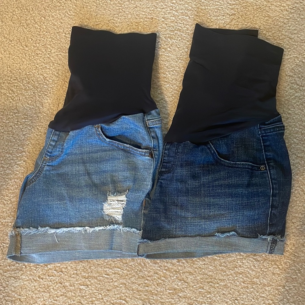 Maternity Jean Shorts- Set of 2
